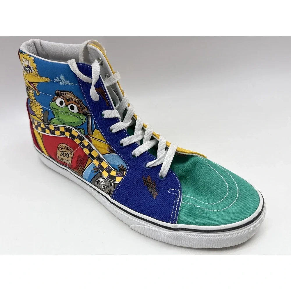 Vans Sesame Street High Tops Oscar Big Bird Cookie Monster AOP Sneakers 12.0